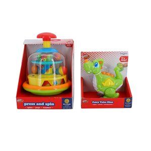 Play Right Press & Spin Toy and Fairy Tales Dino Bundle – Toddler Learning & Pla
